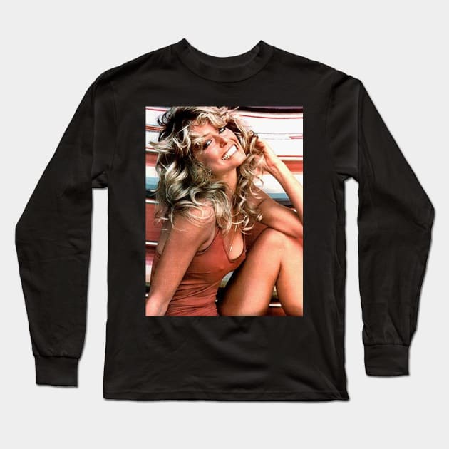 Farrah hot 70s Long Sleeve T-Shirt by Nya Nya